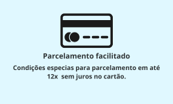 Condições especias para parcelamento em até 12x sem juros no cartão.